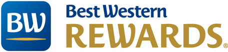 Logo mit „BW“ in blauem Quadrat, daneben „Best Western REWARDS“ in Blau und Gold.